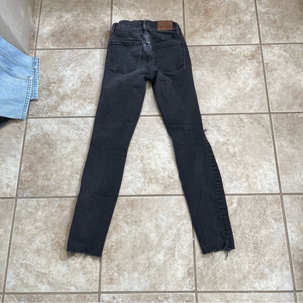 Madewell 9" High Rise Skinny Jeans Women's Size 24 Stretch Denim Dark Wash Black - Picture 3 of 13